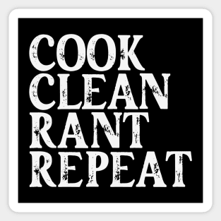 Vintage Cook Clean Rant Repeat Sticker